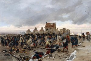 Bivuak ved Le Bourget af Alphonse Marie de Neuville