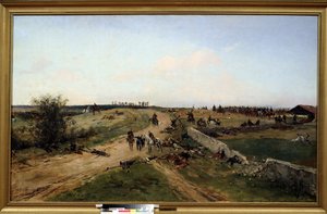Fransk-preussisk krig. (Scene fra den fransk-preussiske krig). Krigsscene mellem Preussen og det franske imperium fra 19. juli 1870 til 29. januar 1871. Maleri af Alphonse Marie de Neuville (1835-1885). Olie på lærred. Tula Nationalmuseum, Rusland af Alphonse Marie de Neuville