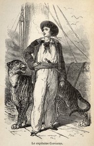 Illustration af kaptajn Corcorans vidunderlige, men autentiske eventyr"" af Alfred Assollant, illustreret med 25 vignetter tegnet på træ af A. de Neuville, Librairie Hachette et Cie i Paris af Alphonse Marie de Neuville