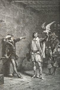 Ludvig 13. i en alder af 16 år sammen med sin favorit, hertugen af Luynes (gravering) af Alphonse Marie de Neuville