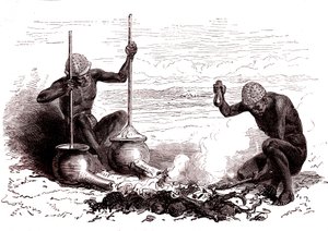Indfødte smede fra Latuka-stammen. Sydsudan af Alphonse Marie de Neuville