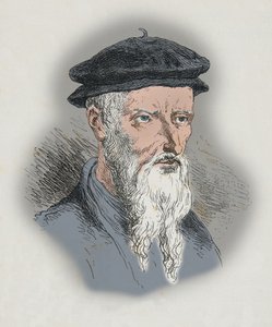 Portræt af Guillaume Farel (gravering) af Alphonse Marie de Neuville
