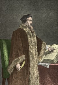 Portræt af Jean Calvin (gravering) af Alphonse Marie de Neuville