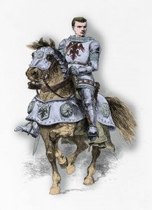 Portræt af den konnetable Bertrand Du Guesclin (Gravering) af Alphonse Marie de Neuville