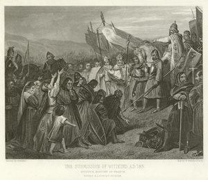 The Submission of Witikind, AD 785 af Alphonse Marie de Neuville