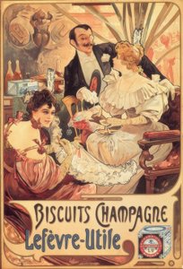 Champagne / Lefèvre-Utile cookies af Alphonse Mucha