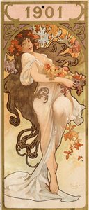 Kalender for året 1901, c1900. af Alphonse Mucha