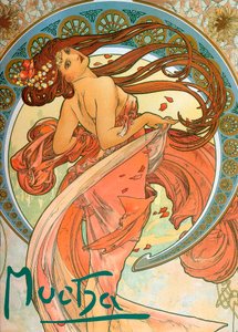 Dans fra serien The Arts, 1898 af Alphonse Mucha