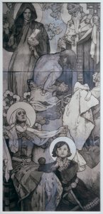 Vinduet til St. Vitus i Prag af Alphonse Mucha
