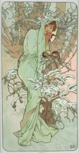 Vinter af Alphonse Mucha