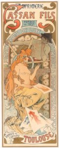 Cassan Fils udskrivning af Alphonse Mucha