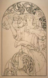 Biograf med Wurlitzer-orgel af Alphonse Mucha