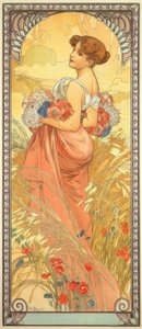 Sommer af Alphonse Mucha