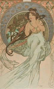 Musik fra kunsten, 1898 af Alphonse Mucha