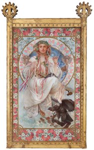 Portræt af Josephine Crane-Bradley som Slavia af Alphonse Mucha