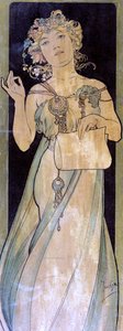 Portræt af en kvinde, c1900-1939 af Alphonse Mucha