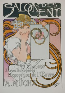 Plakat for A. Muchas-udstillingen i Salon des Cent, 1897.