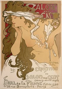 Plakat til den XX. udstilling i Salon des Cent, Paris, Frankrig, 1896.