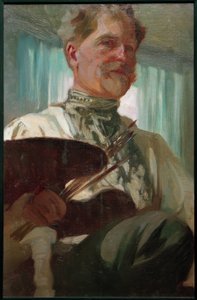 Selvportræt med palet af Alphonse Mucha