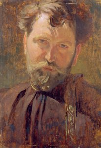 Selvportræt (Selvportræt) af Alfons Marie (Alfons-Marie) Mucha (1860-1939), Olie på lærred 1899, Alfons Mucha-museet, Prag af Alphonse Mucha