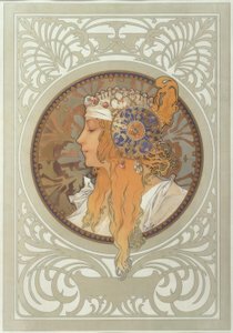 Tête byzantine: Blond af Alphonse Mucha