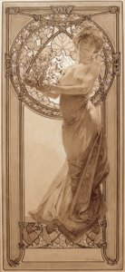 Foreløbig tegning til tabel 8 af Alphonse Mucha