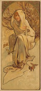 Winter fra serien Les Saisons, ca. 1900. af Alphonse Mucha