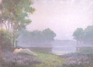 Sovende i lyngen, morgen, 1935