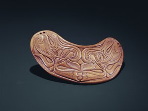 Elghoved sadelplade, Altai nomadisk, 5.-4. århundrede f.Kr. (horn)