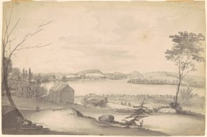 Undersøgelse for "View of Springfield on the Connecticut River" af Alvan T. Fisher