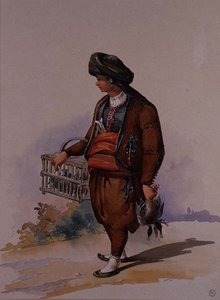 En Andesælger, ca. 1855 af Amadeo Preziosi