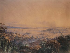 Udsigt over Konstantinopel, 1866 af Amadeo Preziosi