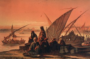 Veneitä Niilillä, lähellä pyramideja af Amadeo Preziosi