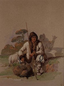Hyrde, ca. 1855 af Amadeo Preziosi