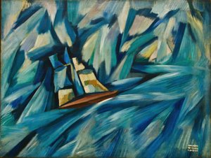 Sejlbåd, ca. 1914 (olie på lærred)