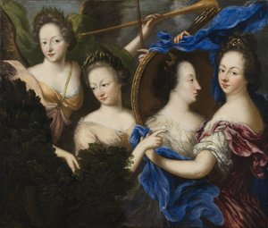 Allegori med selvportræt og profilportræt af Ulrika Eleonora den ældre af Amalia Wilhelmina von Konigsmarck