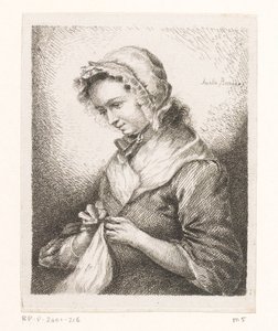 Portræt af kunstneren Georg Friedrich Schmidts kone, syning