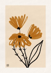 Varme, abstrakte blomster af Amaze Atelier