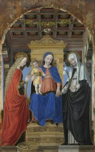 Jomfruen og barnet med den hellige Katarina af Alexandria og den hellige Katarina af Siena, ca. 1490