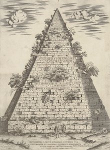 Graven af ​​C. Cestii Epulon blev vist ved vejen og pyramiden og den firkantede marmor, den ædleste og den ældste af alle af Ambrogio Brambilla