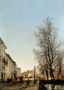Udsigt over Porta Venezia-området, Milano (maleri, ca. 1850) af Ambrogio Fermini