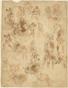 Studier af figurer (verso) af Ambrogio Figino