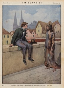 Illustration til Les Miserables af Victor Hugo (farvelitografi)