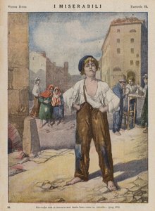 Illustration til Les Miserables af Victor Hugo (farvelitografi)