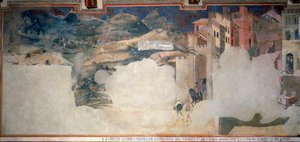 Allegory of Bad Government, detalje fra Sala della Pace i Palazzo Pubblico, Siena af Ambrogio Lorenzetti