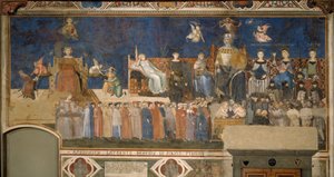 Allegory of Good Government Cyklus af fresker Allegory of the Good and Bad Government, 1338-1339 af Ambrogio Lorenzetti