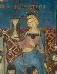 Allegory of Good Government, Temperance, detaljer fra Allegory and Effects of Good and Bad Government on Town and Country af Ambrogio Lorenzetti
