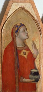 Mary Magdalene, detalje fra Triptykon, der forestiller Madonna og barn med Maria Magdalena og St. Dorothea af Ambrogio Lorenzetti (1290-ca 1348), olie på træ af Ambrogio Lorenzetti