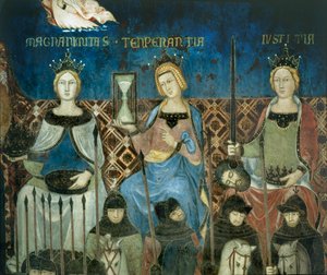 Allegorien om god regeringsførelse ... (vægmaleri) af Ambrogio Lorenzetti