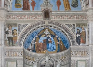 Jomfru Marias kroning med Gud og Helligånden mellem Francesco og Ludovico Sforza, 1500-1522